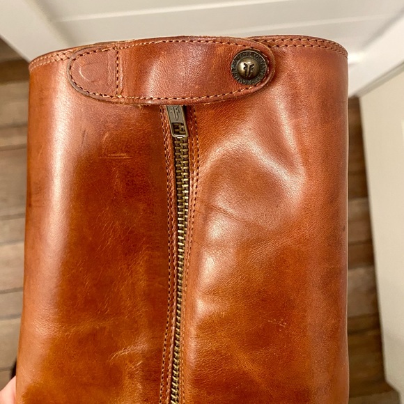 Frye Melissa Button Back Zip Riding Boot Size 7.5 Women’s - Cognac - Picture 7 of 13